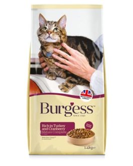 Burgess Cat Senior Rijk aan Kalkoen en Cranberry 1,4KG