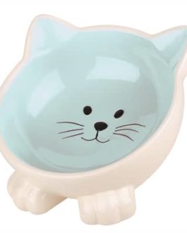 Happy pet voerbak kat orb blauw / creme