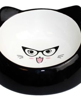 Happy pet voerbak kat specs zwart