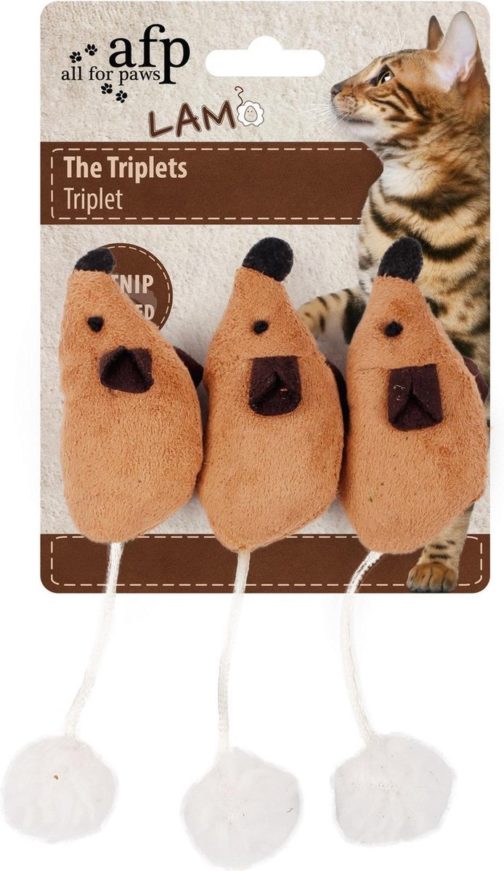 AFP MUIS THE TRIPLETS LAMSWOL MET CATNIP ASSORTI 7X7X3 CM 3 ST - Afbeelding 2