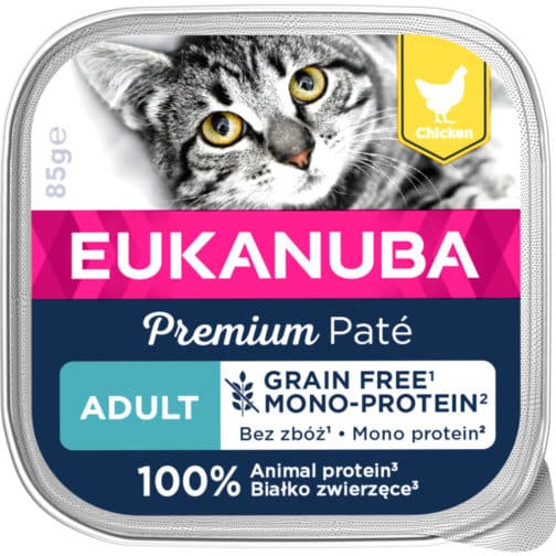 Eukanuba Premium Kippen Paté Graanvrij Adult Kattenvoer 12x 85 gr